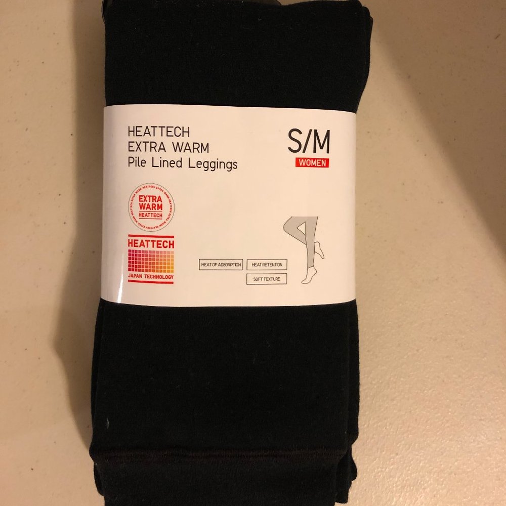 Black Leggings Uniqlo Heattech Extra Warm S/M